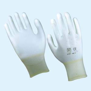 white PU glove