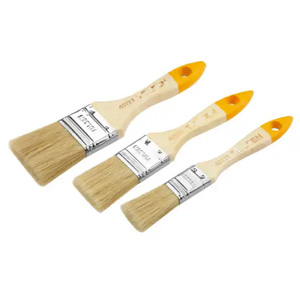 Wooden handle paint brush set